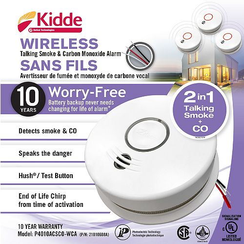 Wireless Talking Combination Alarm - Hardwire with 10 yr BBU