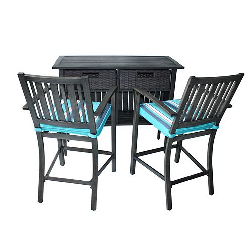Rectangular Metal Bar Height Patio Tables Outdoor Furniture The Home Depot Canada Rectangular Metal Bar Height Patio, Bar Height Patio Table And Chairs Canada