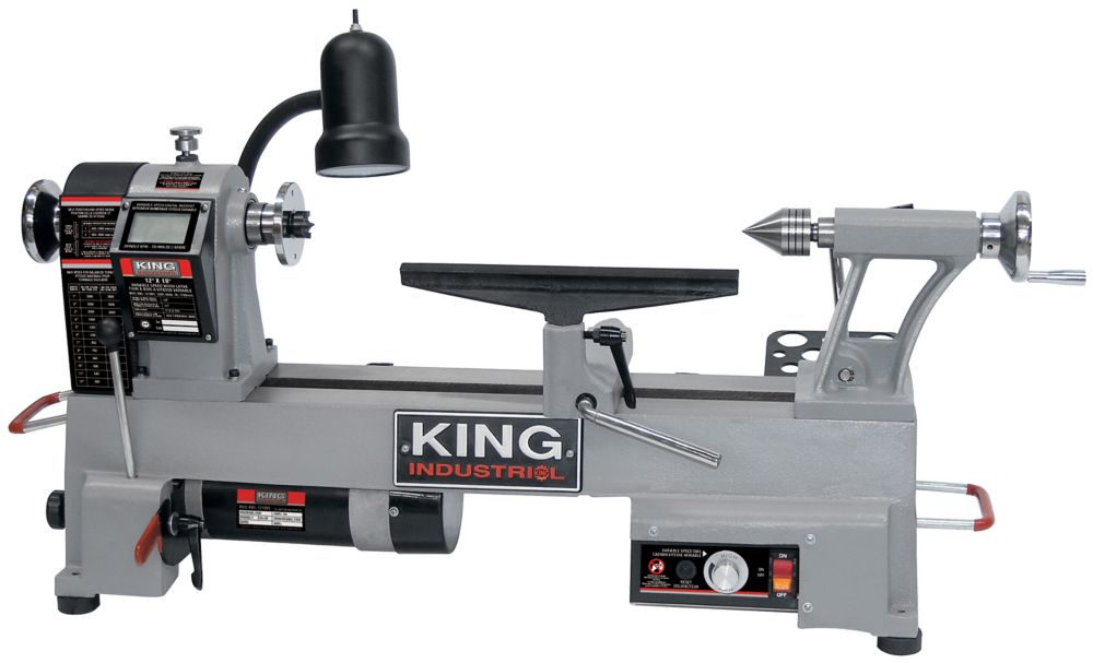 King Industrial 12-inch X 18-inch Variable Speed Wood Lathe | The Home ...