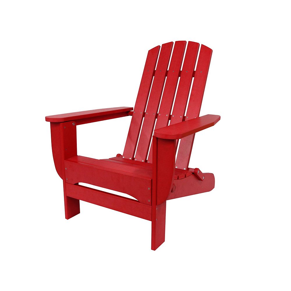 Hampton Bay Foldable Adirondack Chair Red Finish The 