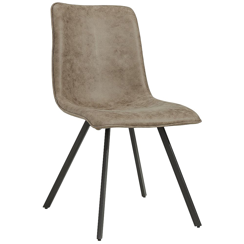 !nspire Buren Metal Black Parson Dining Chair with Taupe Faux Leather