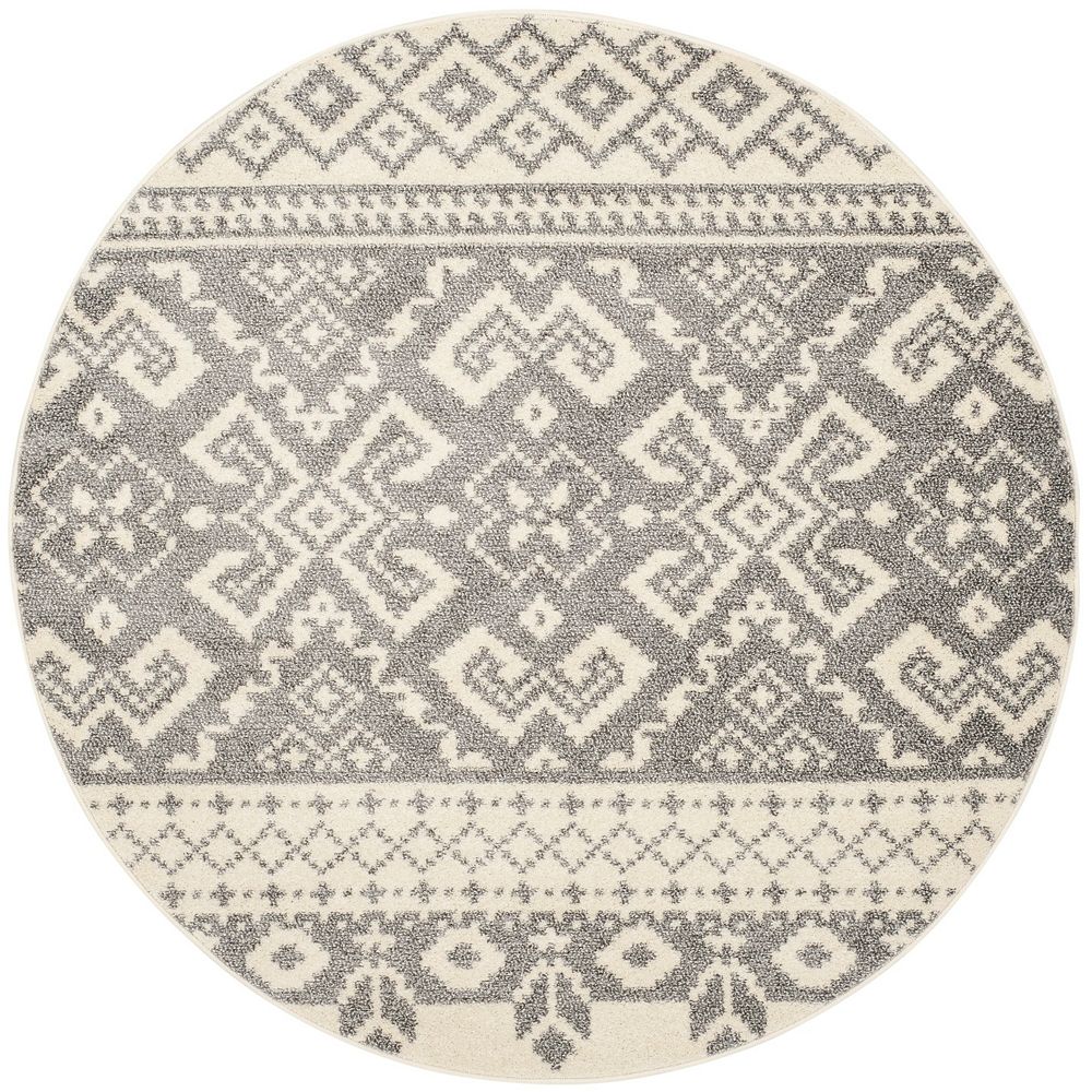 Safavieh Adirondack Karina Ivory / Silver 6 ft. x 6 ft. Indoor Round Area Rug The Home Depot