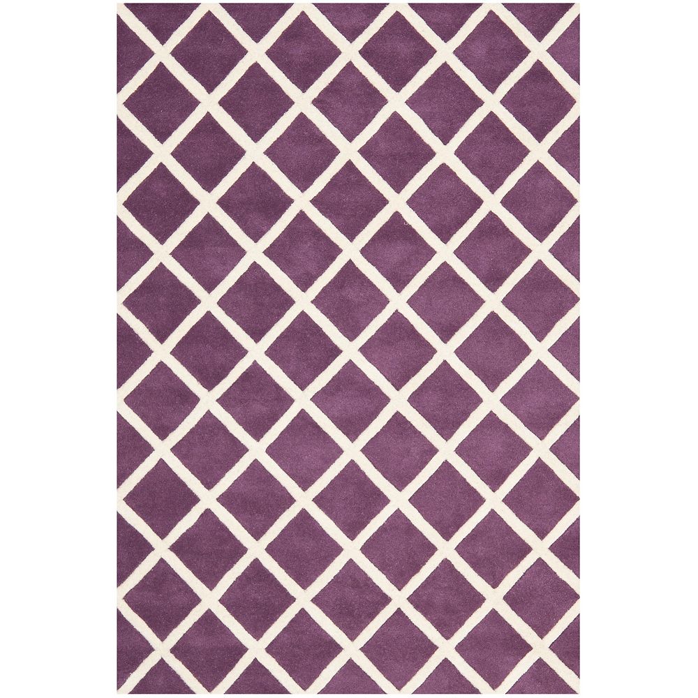Safavieh Chatham Lily Purple Ivory 4 Ft X 6 Ft Indoor Area Rug The Home Depot Canada