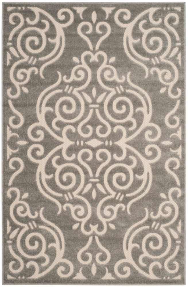 Safavieh Cottage Noah Grey / Cream 4 ft. x 6 ft. Indoor/Outdoor Area ...