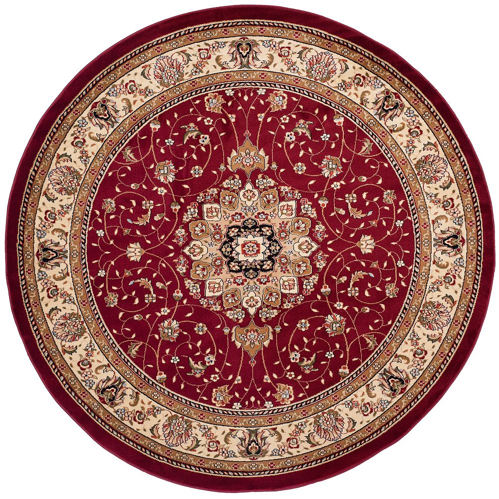 Safavieh Lyndhurst Gavin Red / Ivory 8 ft. x 8 ft. Indoor Round Area