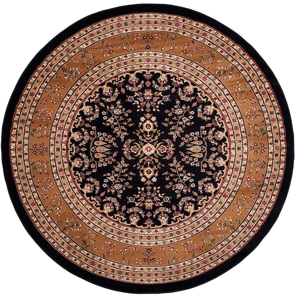 Safavieh Lyndhurst Greta Black / Beige 8 ft. x 8 ft. Indoor Round Area ...