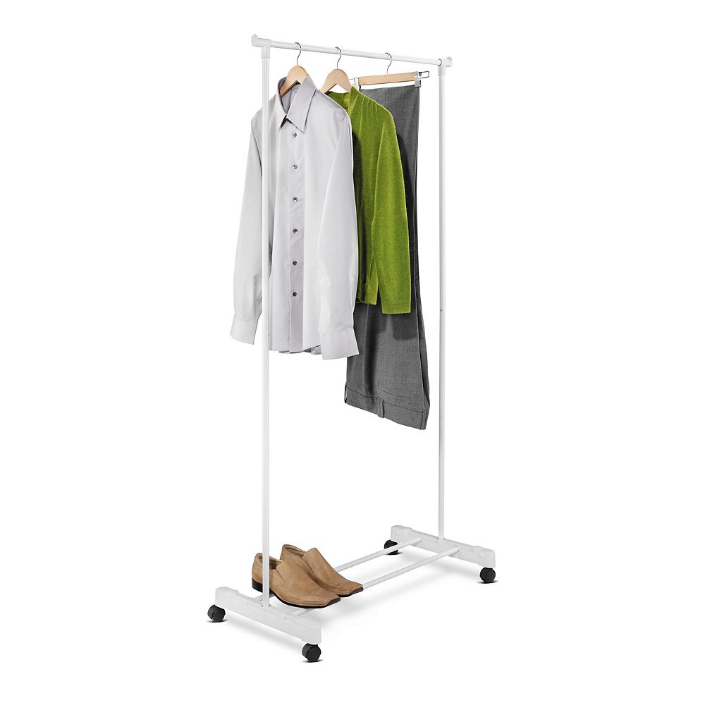 HoneyCanDo Portable White Garment Rack The Home Depot Canada