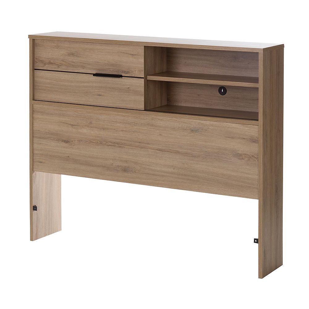 South Shore Fynn Twin Headboard With Storage 39 Rustic Oak The Home Depot Canada