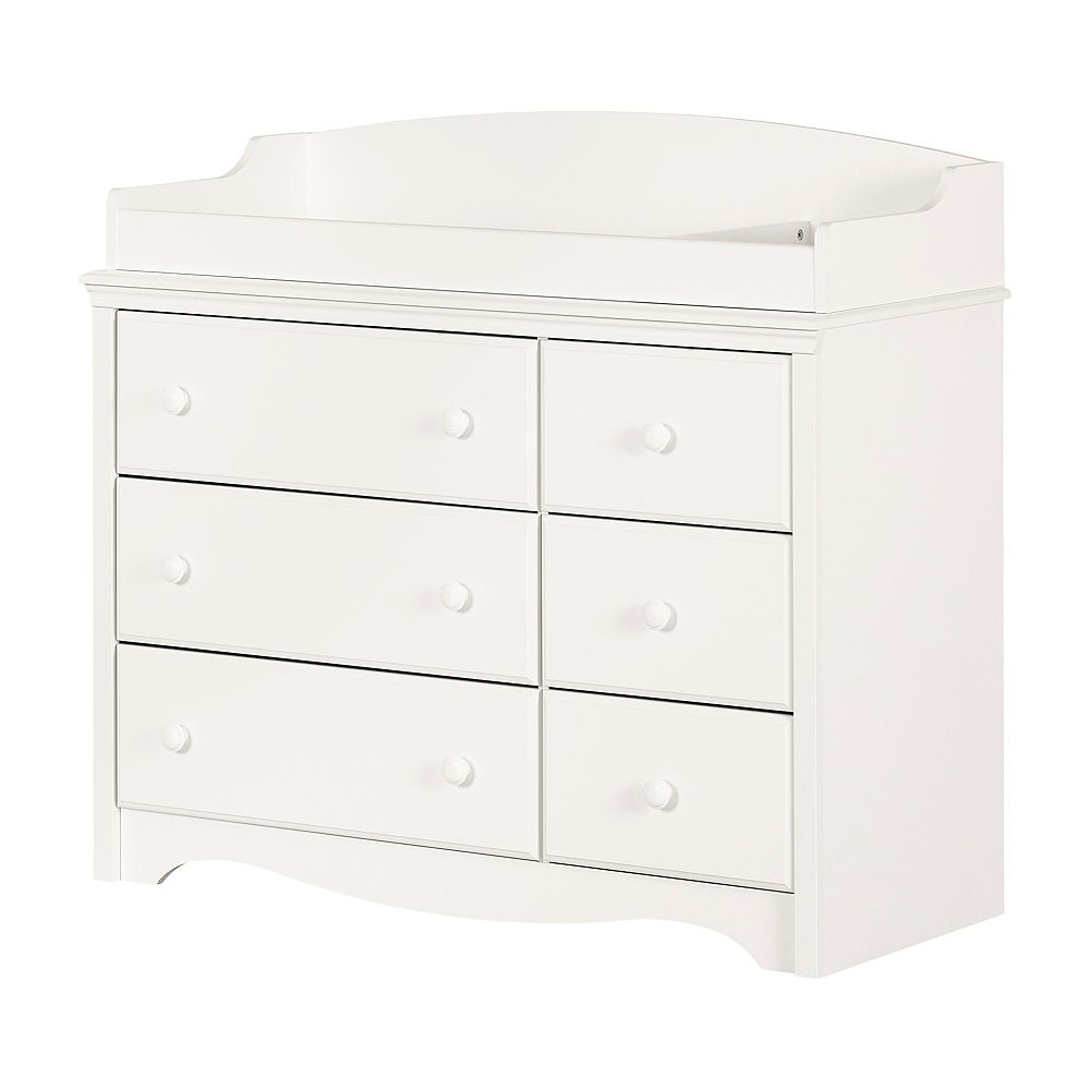 South Shore Angel Changing Table/Dresser with 6 Drawers, Pure White