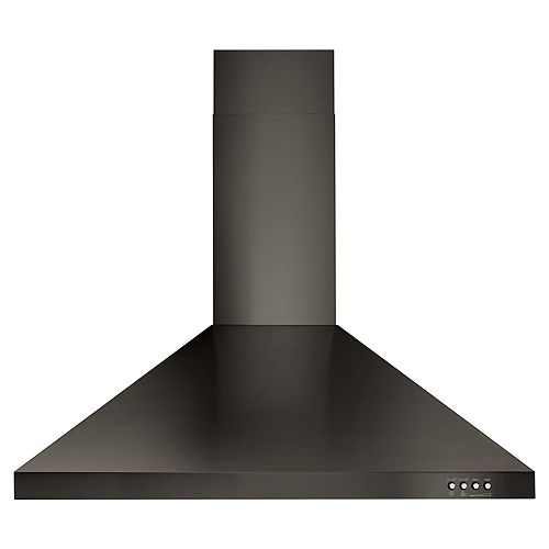 30-inch Contemporary Wall Mount Range Hood in Fingerprint Resistant Black Stainless