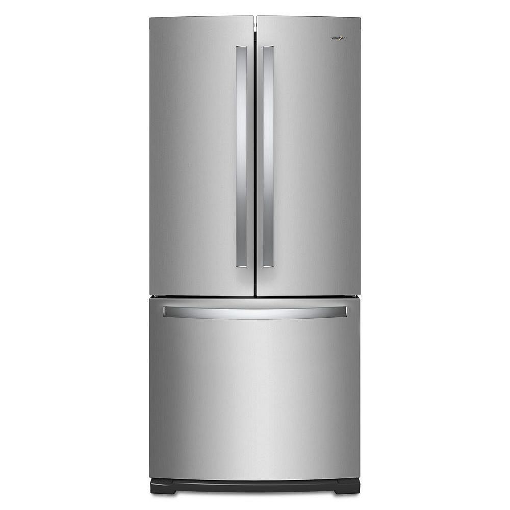 Whirlpool 30 Inch W 20 Cu Ft French Door Refrigerator In Fingerprint Resistant Stainless The Home Depot Canada