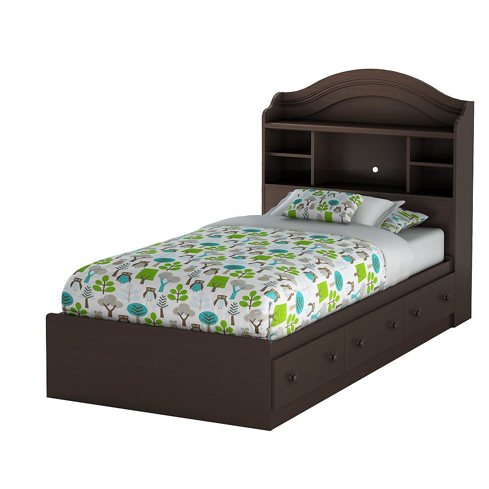 Summer Breeze Twin Mates Bed, Twin Mates Bed With Bookcase Headboard
