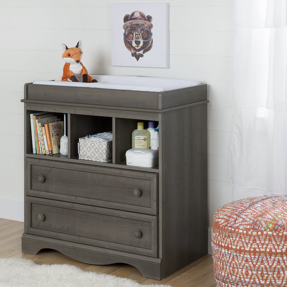 south shore savannah changing table with drawers