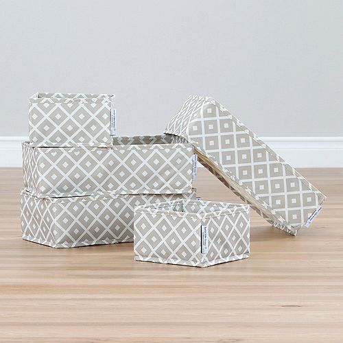 Storit Beige Canvas Drawer Organizers with Pattern (5-Pack)