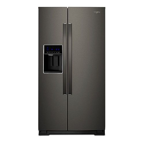 36-inch W 28 cu. ft. Side by Side Refrigerator in Fingerprint Resistant Black Stainless Steel