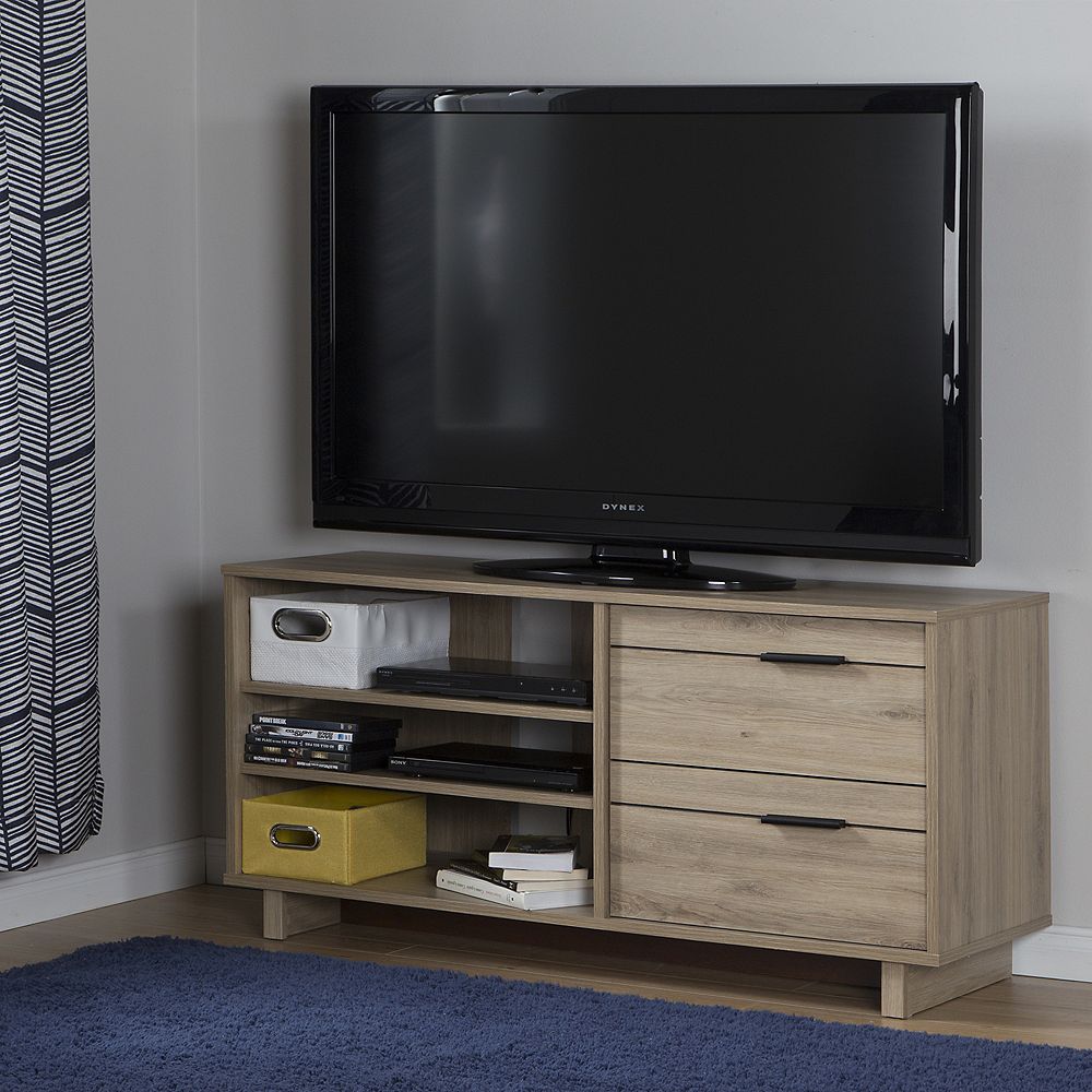 South Shore Meuble TV avec tiroirs pour TV jusqu'à 55'' Fynn, Chêne