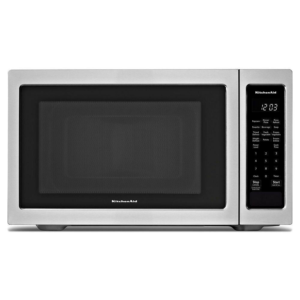Kitchenaid 1 6 Cu Ft Countertop Microwave In Stainless Steel The Home Depot Canada Kitchenaid 1 6 Cu Ft Countertop