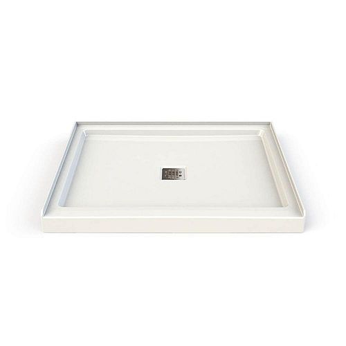 Rectangular Base 42L x 34W x 3H Rectangular Shower Base with Square Drain in White