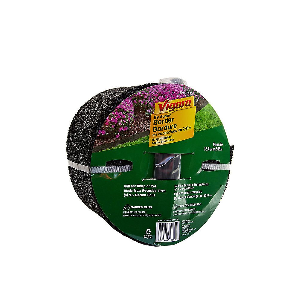 Vigoro 8 ft. Rubber Edging Roll in Black The Home Depot Canada