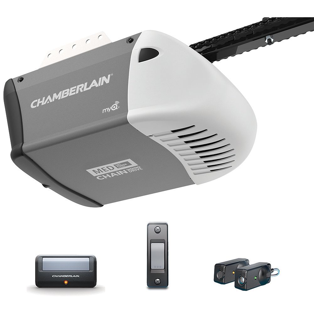 Chamberlain 1/2 HP Heavy-Duty Chain Drive Garage Door Opener with MED ...