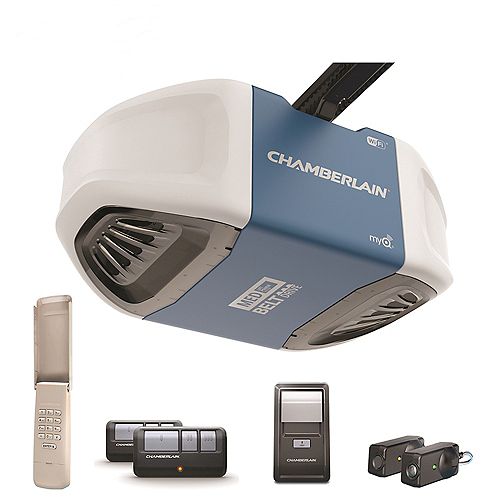 Smartphone-Controlled Ultra-Quiet & Strong Belt Drive Garage Door Opener w/MED Lifting Power