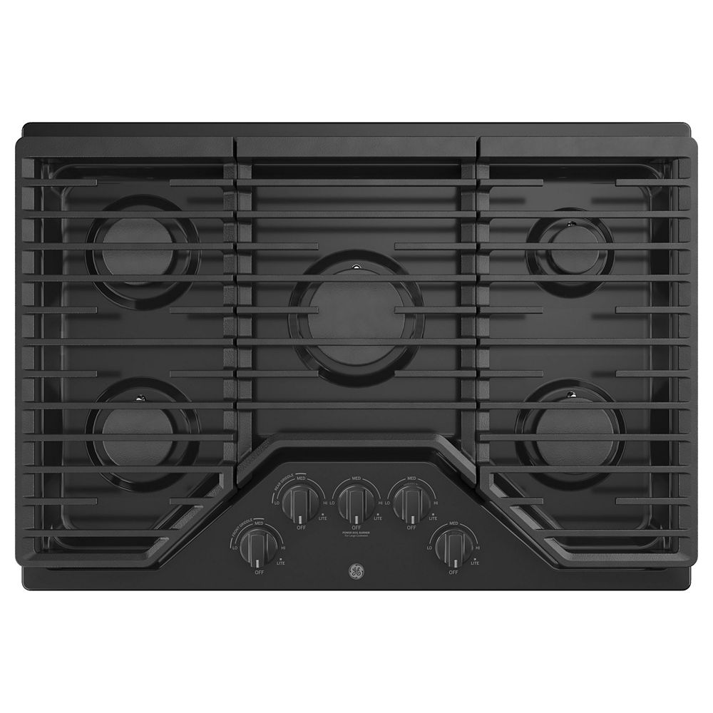 GE 30inch W Gas Cooktop with 5Burners including Power Burners in