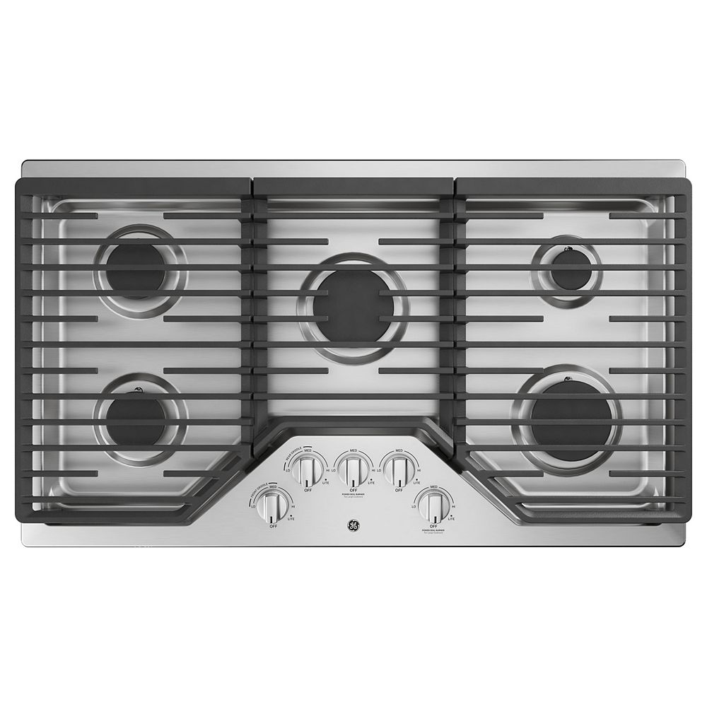 GE 36-inch Built-In Gas Cooktop with 5 Burners Including Power Boil ...