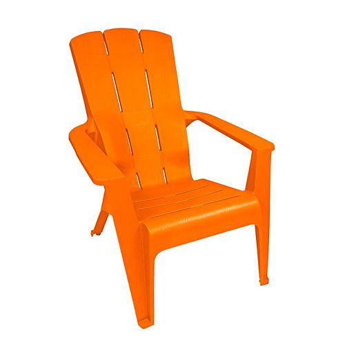 Gracious Living Contour Muskoka Chair In Orange The Home Depot Canada Gracious Living Contour Muskoka Chair, Orange Stackable Adirondack Chairs
