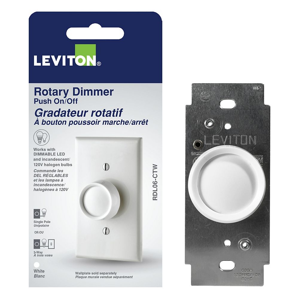 Leviton Rotary Dimmer Push ON/Push OFF ElectroMechanical The Home
