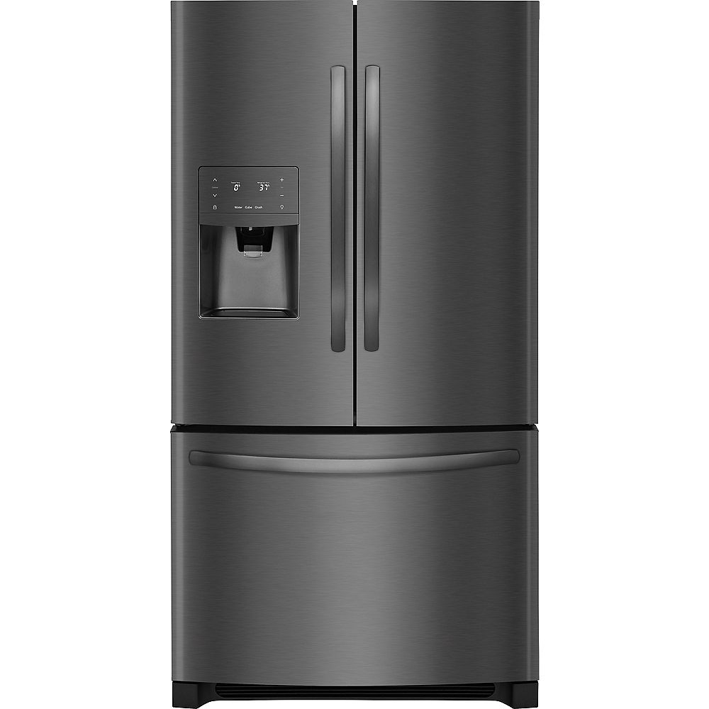 Frigidaire 36-inch W 26.8 cu. ft. French Door Refrigerator in Black Home Depot Black Stainless Steel Appliances