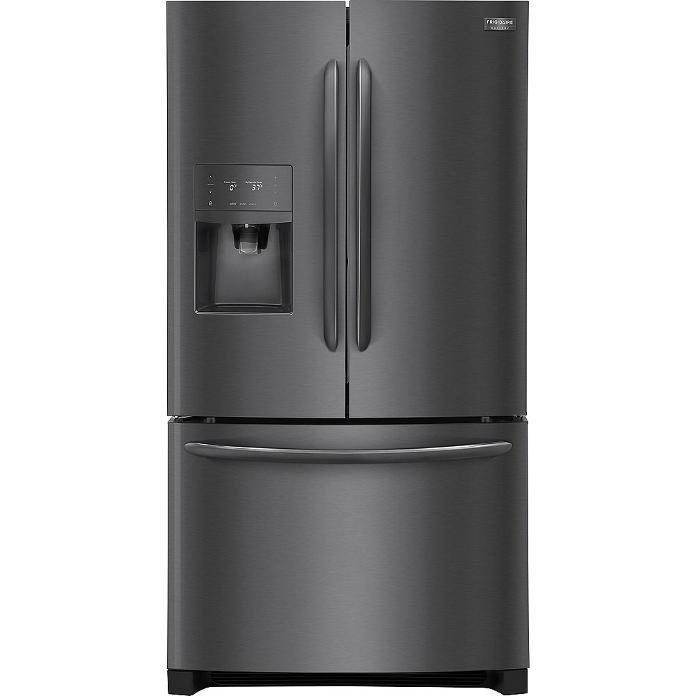 Frigidaire Gallery 36 Inch W 26 8 Cu Ft French Door Refrigerator In Black Stainless Stee The Home Depot Canada