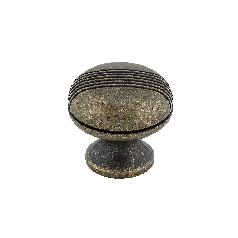 Richelieu 1 732 In 31 Mm Burnished Brass Traditional Cabinet Knob The Home Depot Canada 9615