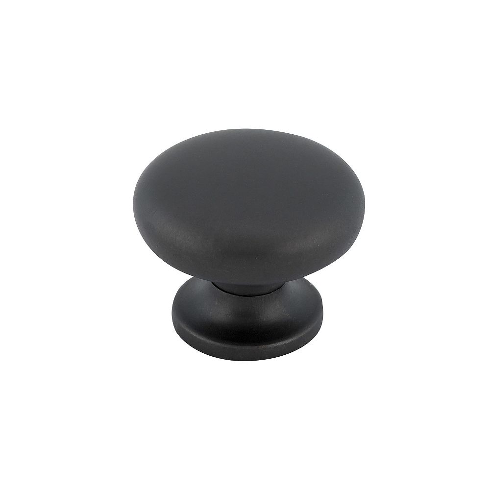 Richelieu 1 3/8 in (35 mm) Matte Black Contemporary Knob The