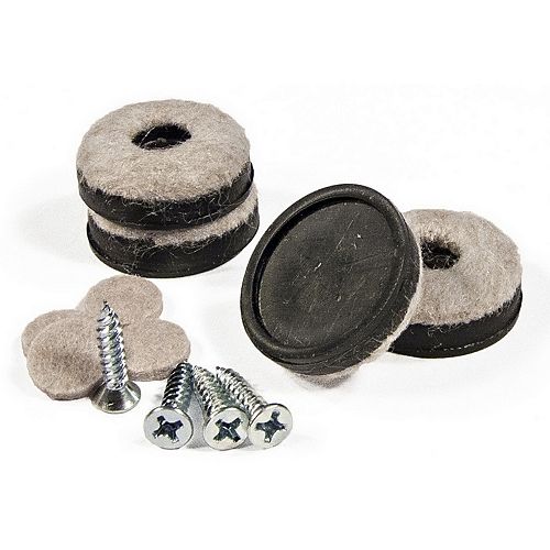 SUPER FELTAC Heavy-Duty Round Furniture Felt on Vinyl Pads