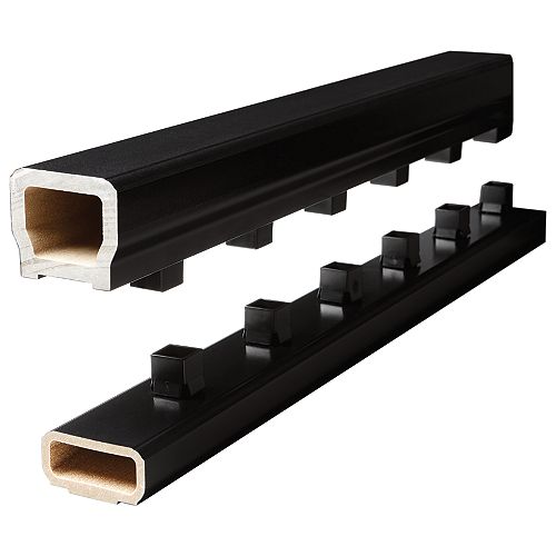 Classic 6 ft. Black Top & Bottom Rail Kit