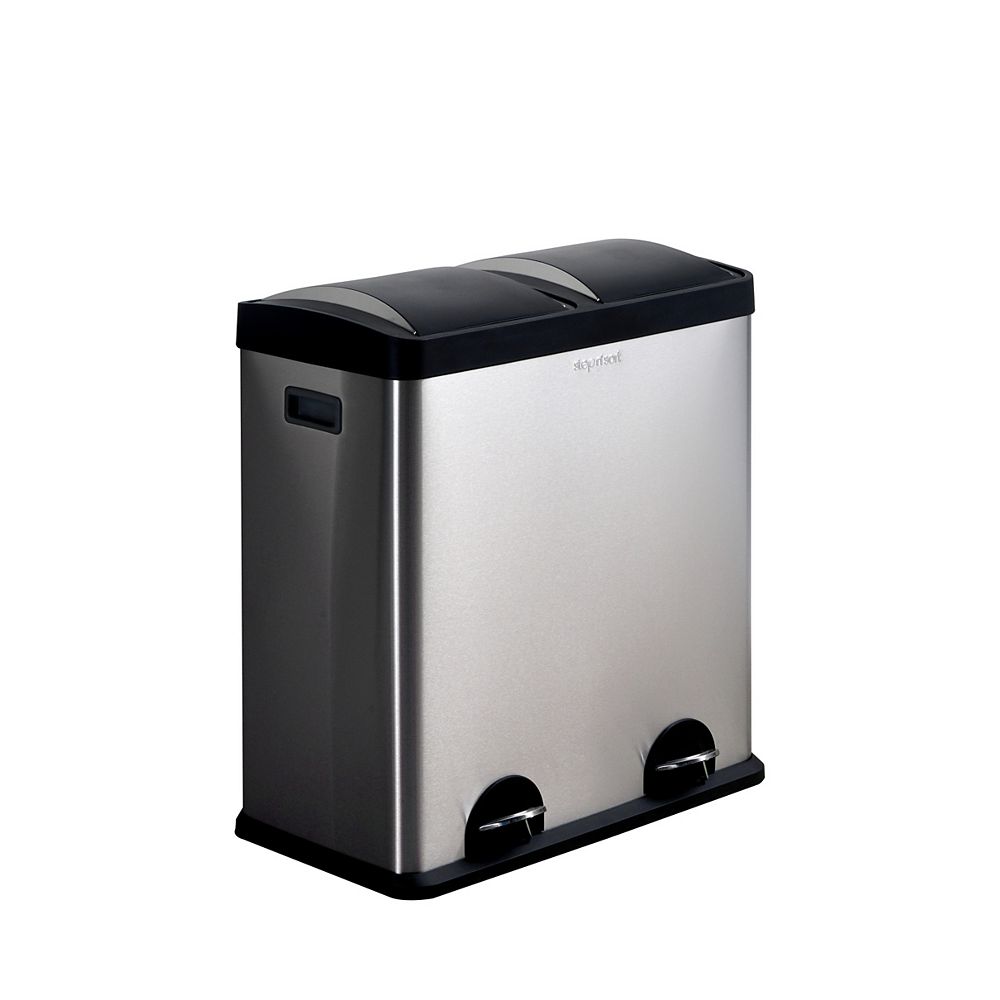 The Step N' Sort 60.5 L 2-Compartment Stainless Steel Trash Can and ...