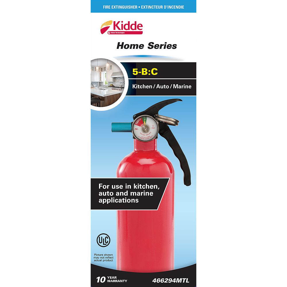 Kidde 5BC Kitchen/Garage Home Series Red Fire Extinguisher The Home