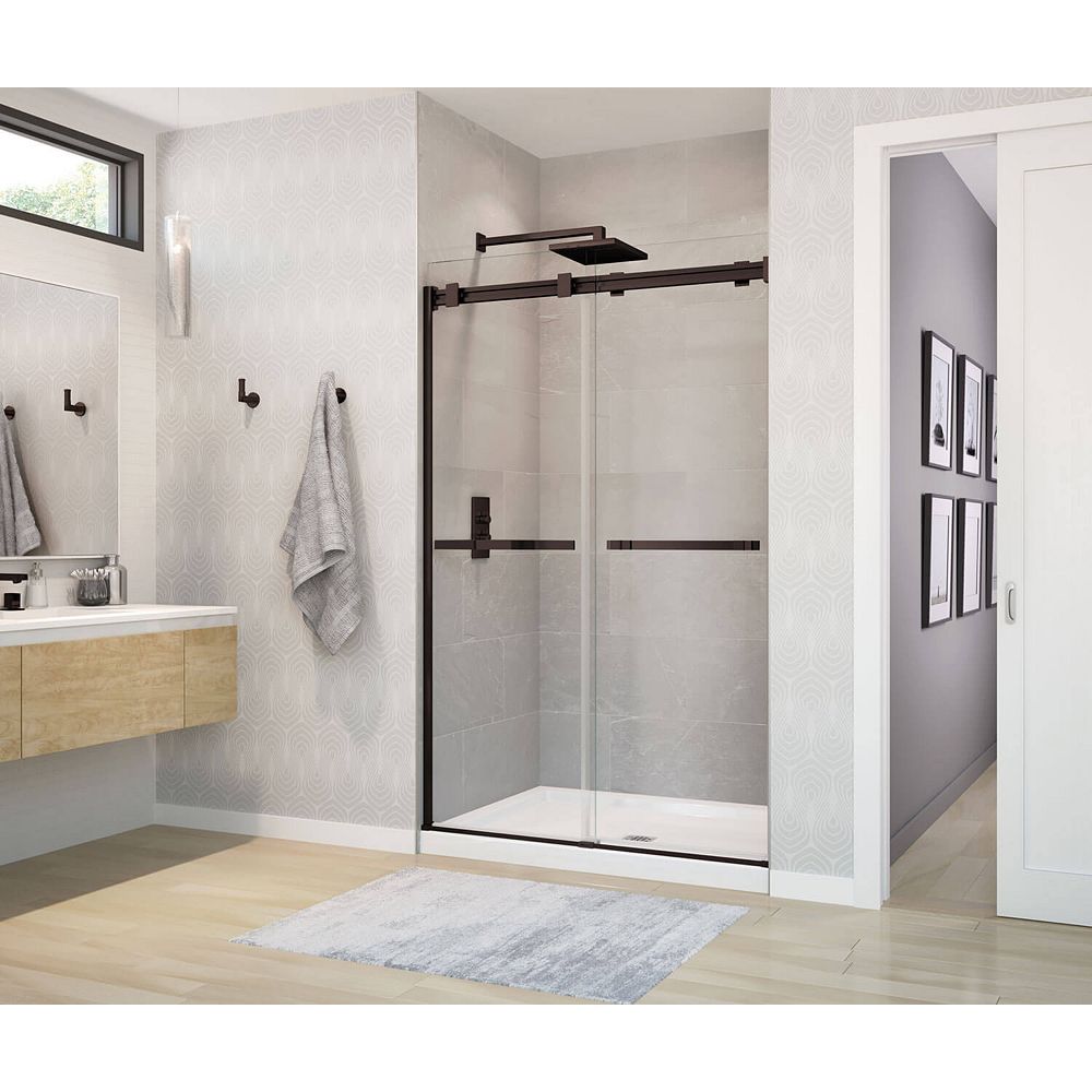 Porte De Douche Sans Cadre MAAX Duel 44 - 47 x 70-1/2 po. Porte de douche coulissante sans cadre