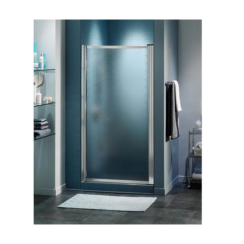 Maax Pivolok 27 28 34w X 64 12h Framed Pivot Shower Door In Chrome With Raindrop Glass The 8358