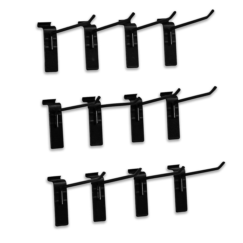 Husky Track Wall 4 Inch Single Hook, (12Pack), Black The Home Depot