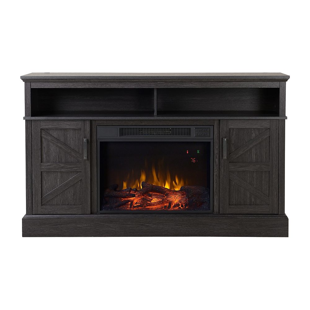Flamelux Aspen Media Fireplace in Gambrel Weathered Oak The Home
