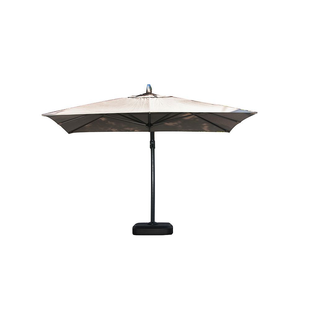 Patio Plus Coast 11.5 ft. Offset Umbrella in Taupe | The ... on {keyword}