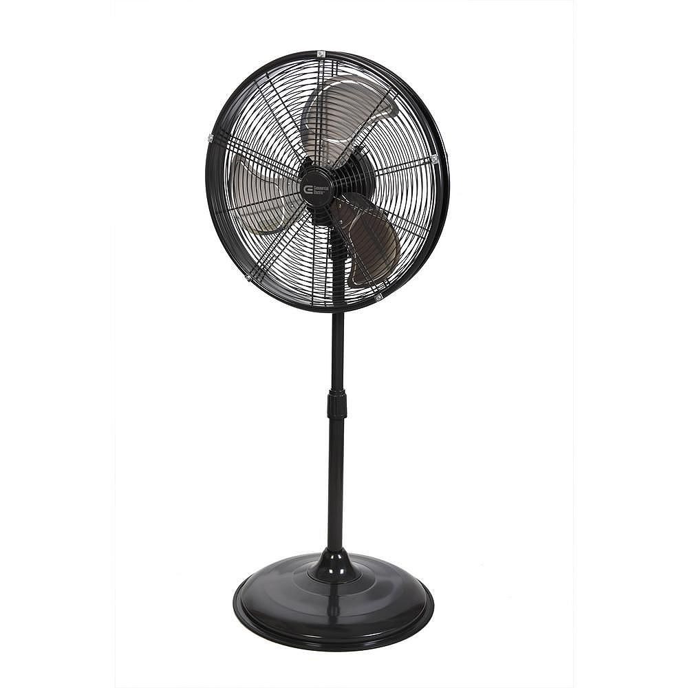 Commercial Electric Adjustable Height 20 Inch Shroud Oscillating Pedestal Fan The Home Depot Canada