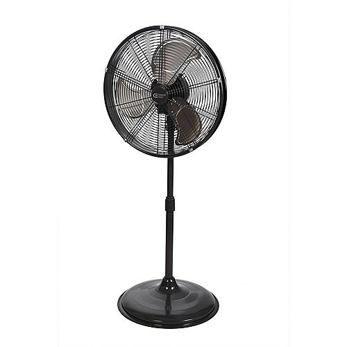 Adjustable-Height 20-inch Shroud Oscillating Pedestal Fan