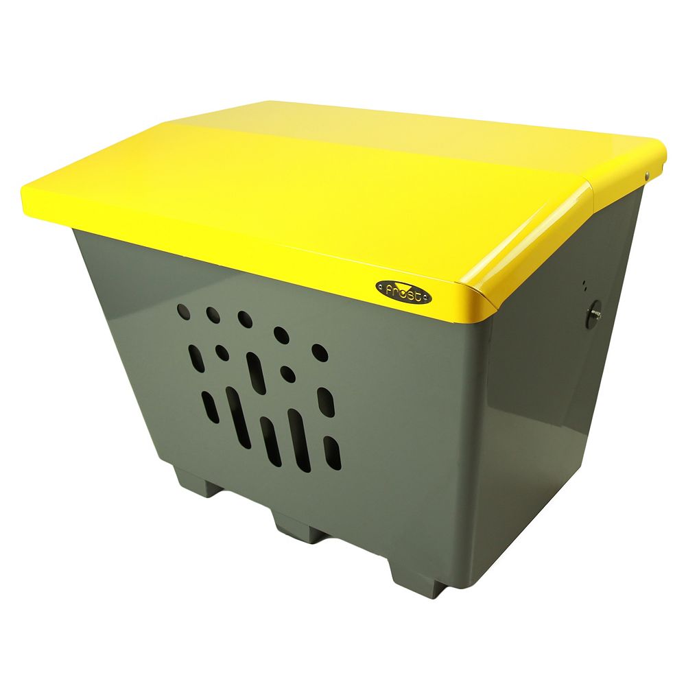Frost Steel Sand/Salt/Storage Bin Yellow/Grey Finish The Home Depot