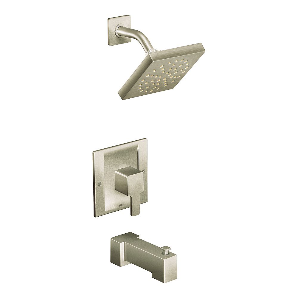 Moen 90 Degree Single Handle Tub And Shower Trim Kit In Brushed Nickel Valve Not Included 3105