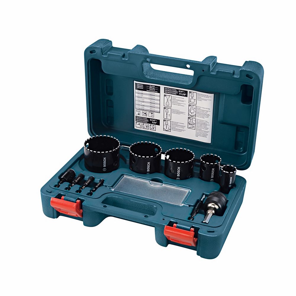 Bosch Diamond Hole Saw Set for Porcelain and Granite (11Piece) The Home Depot Canada Bosch Diamond Hole Saw Set for Porcelain and Granite (11Piece) The Home Depot Canada