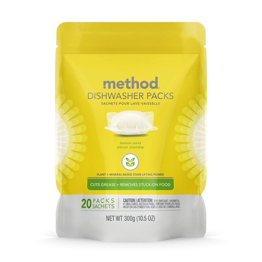 Method Dishwasher Detergent Packs, Lemon Mint, 20 Count The Home