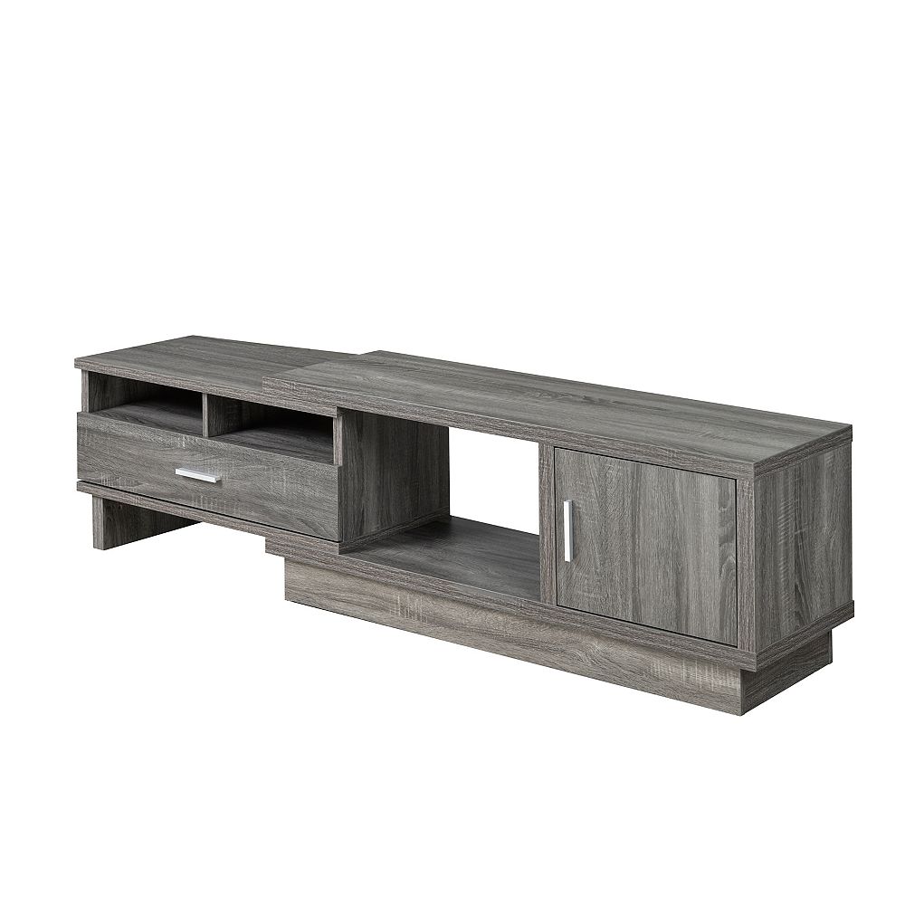 Brassex Inc. Expandable TV Stand with Storage, Grey The Home Depot Canada