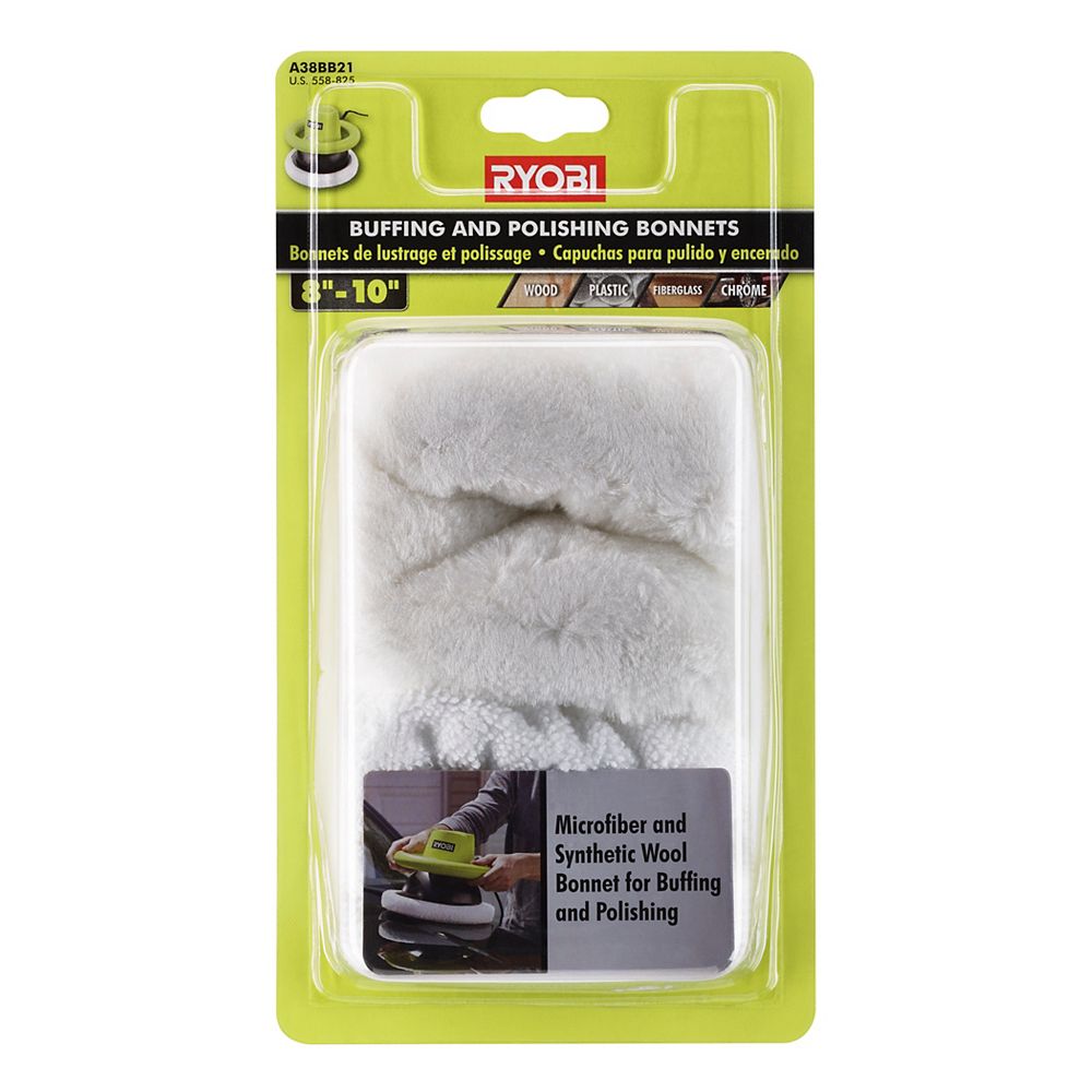 RYOBI 8 10inch Microfiber and Synthetic Fleece Buffing Set (2